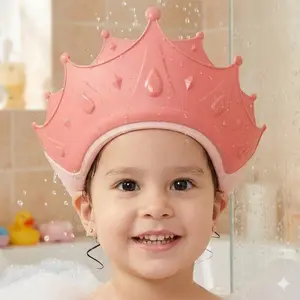 Adjustable Silicone Baby Bath Hat Set - Anti-Slip Waterproof Shower Cap for Newborns. Ear Protection, Eye-Safe, Eco-Friendly Material. Secure Bathing Essentials & Washing Aid for Infants.
