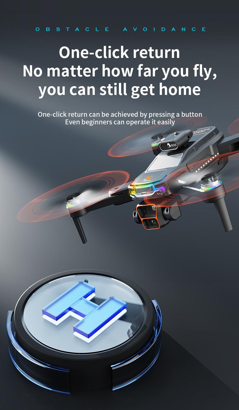 MAX Dual Camera Drone with Obstacle Avoidance, Brushless Motor, Dual Batteries, 4.3" HD Display Remote, Foldable RC Drone for Adults Beginners