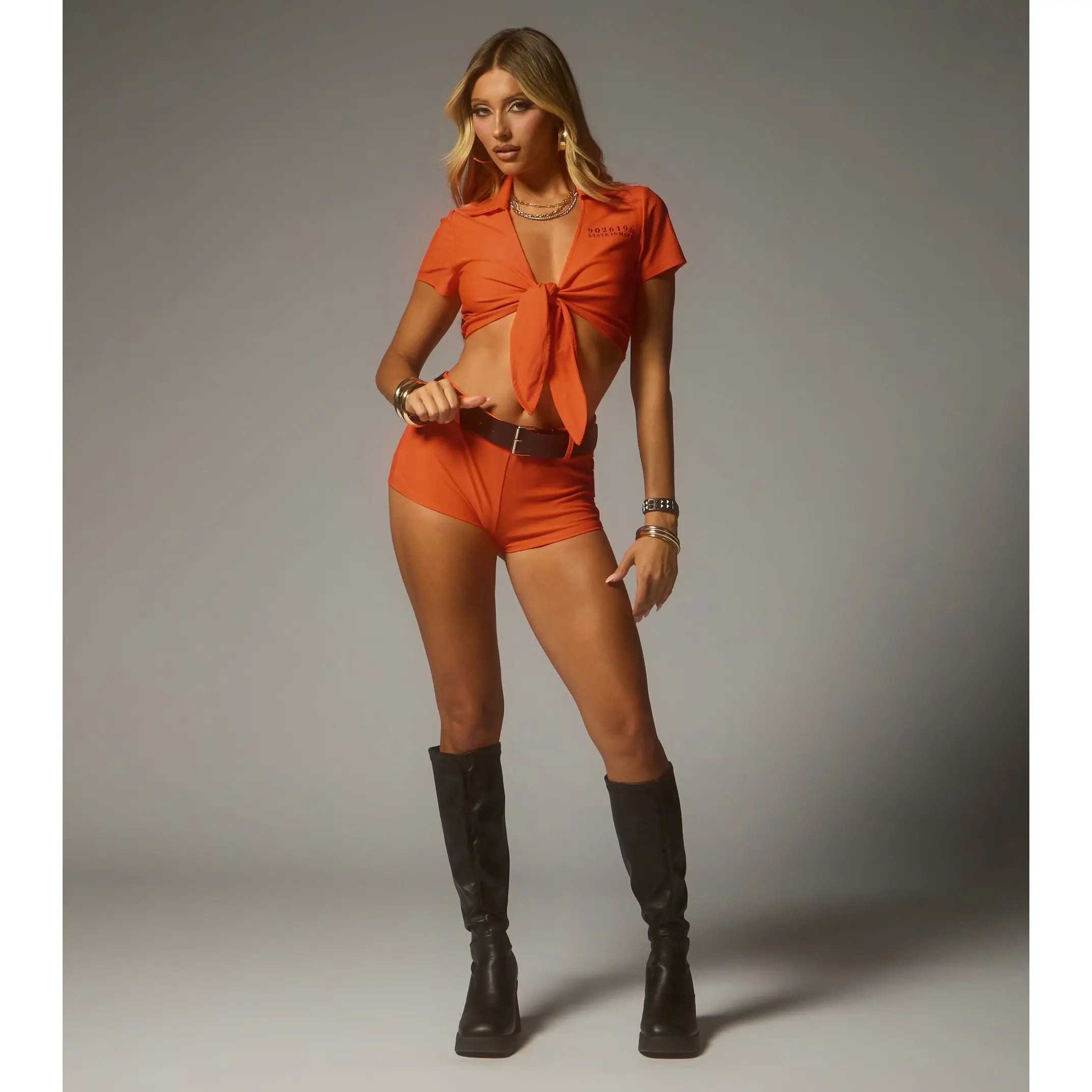 Cell Block Cutie Inmate Belted Hot Shorts