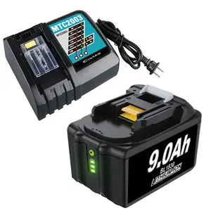 18V 9.0Ah Battery and Charger Combo Replacement for Makita BL1860 BL1850 BL1840 BL1830B Batteries and DC18RC Rapid Charger