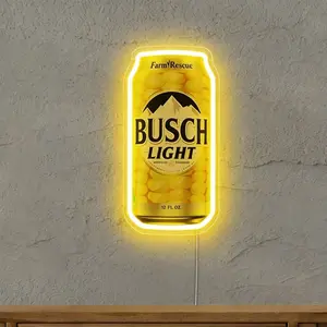 Beer Can LED Neon Light Decor, American Bar Style, Home Bar, Pub, Beer Festival, Living Room, Entertainment Room Decoration