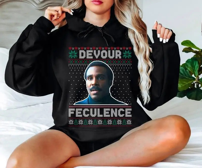Devour Feculence Ugly Christmas Sweatshirt, Mr Milchick Christmas Tshirt, Severance Tv Series Shirt, Xmas Season Gift