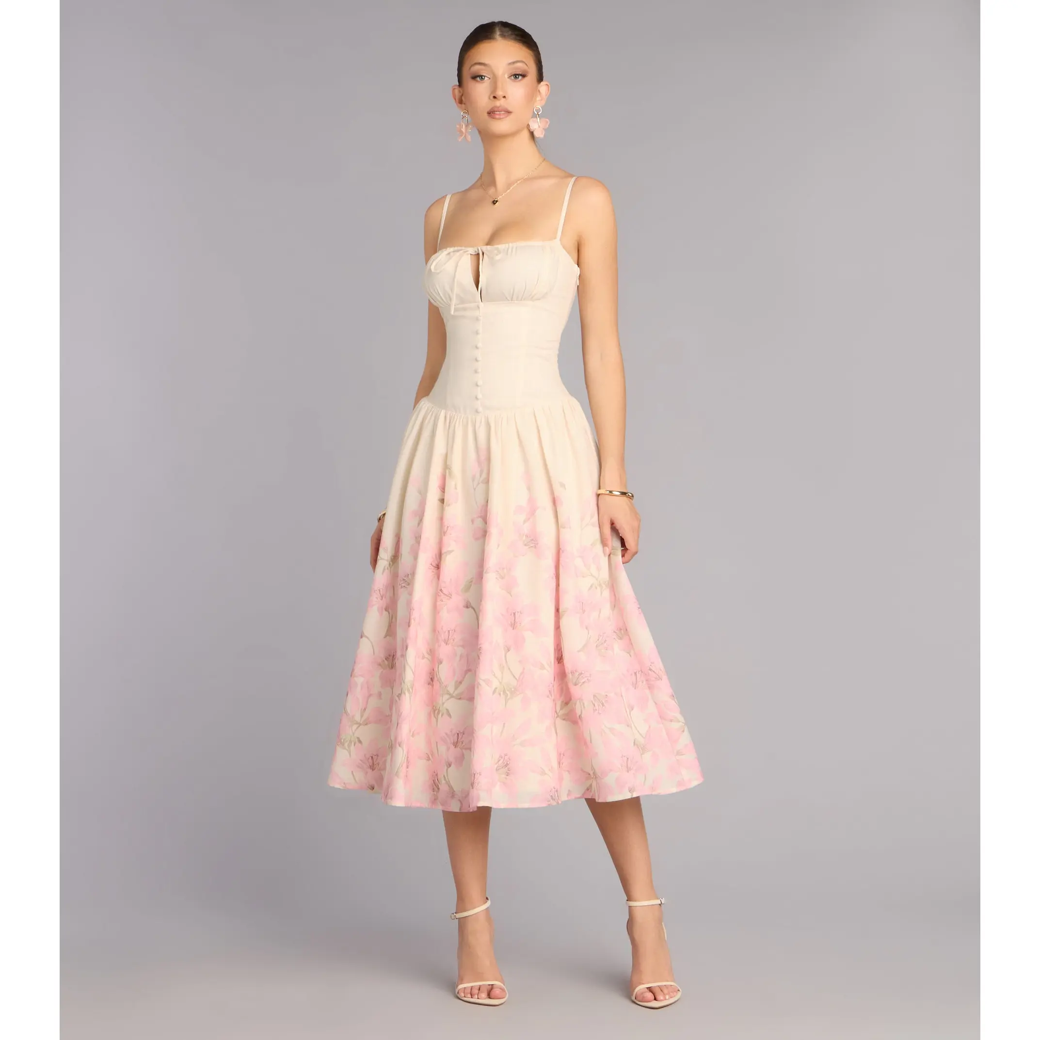 astr the label wedelia floral bustier dress - TikTok Shop