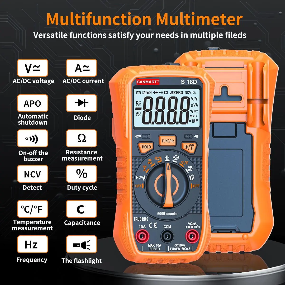 DollaTek S1 Smart Digital Multimeter 9999counts AC DC Voltage