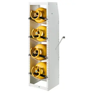 VEVOR Adjustable Refrigerant Cylinder Tank Rack Organiser, 14.8x13x52 in 4-Tier White Powder-Coated Carbon Steel Rack with Top Storage Shelf, for Cargo Van Oxygen & Nitrogen Storage (Father's Day Gift)