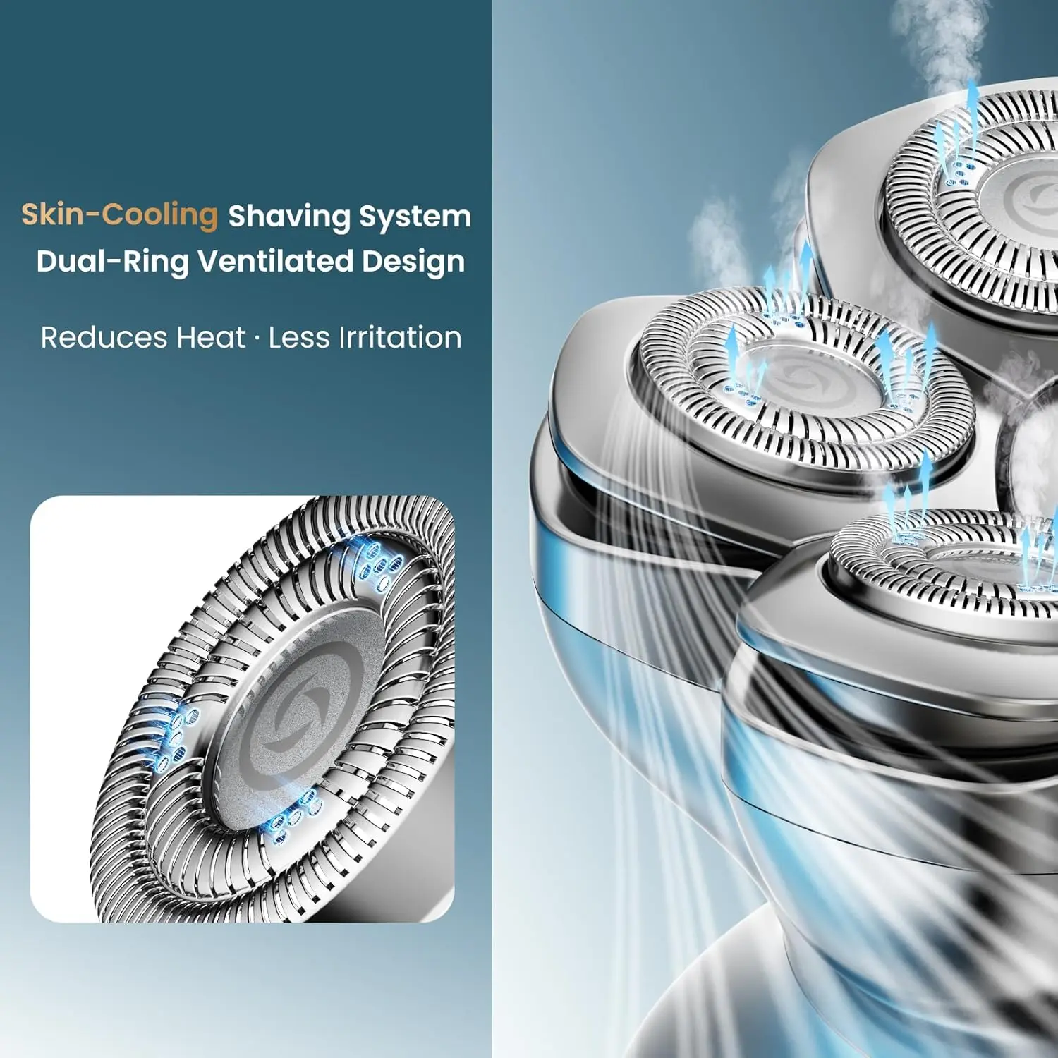 Ventilated electric shaving head design