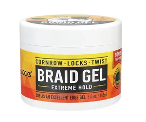 Braid Gel Extreme Hold - Braiding Gel for Cornrows, Locks, & Twisting, Moisturizing Edge Control for Women & Men, Natural Formula for Extreme Hold - 5 oz