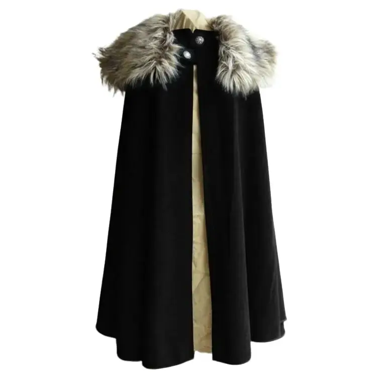 Men's Vintage Plain Woolen Steampunk Cape-Cloak Coat - Longsleeves, Lengthened, Loose Casual Long Outerwear Tops for Autumn, Winter Menswear