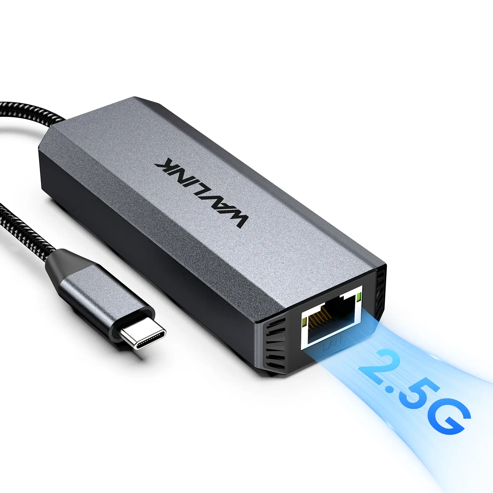 WAVLINK Aluminium Alloy USB-C Port to RJ45 Wired Ethernet Adapter - 2.5 Gbps Speed, 95W Power Delivery, Thunderbolt 4/3 Compatible, for Laptops, Tablets, Windows/Mac/iPad OS Devices, LED Indicator, Stable Connection, Reliable Customer Service, Tablet, Plu