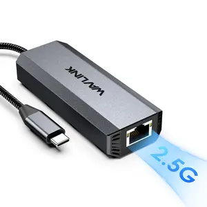 WAVLINK USB C to Ethernet Adapter 2.5 Gbps, 95W Power, Thunderbolt 4/3 Compatible for Windows, Mac OS, iPad OS, USB-C to RJ45 Network Converter with Fast 2500Mbps Speed