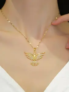 New Elegant Phoenix Bird Pendant Necklace, Dangling Charms Necklace, Fashionable Jewelry for Women, Stylish Accessory for Daily Wear, Perfect Gift Idea
