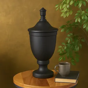 Ceramic Fluted Urn Shaped Living Room Decorative Jars with Lid