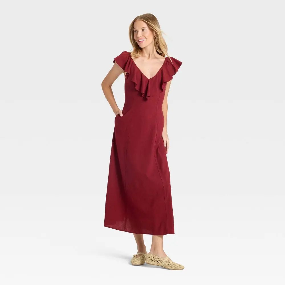 maroon a line dress for women A Line Sweetheart Royal Blue Keyhole Long Prom Dress Burgundy / 12 main image 1
