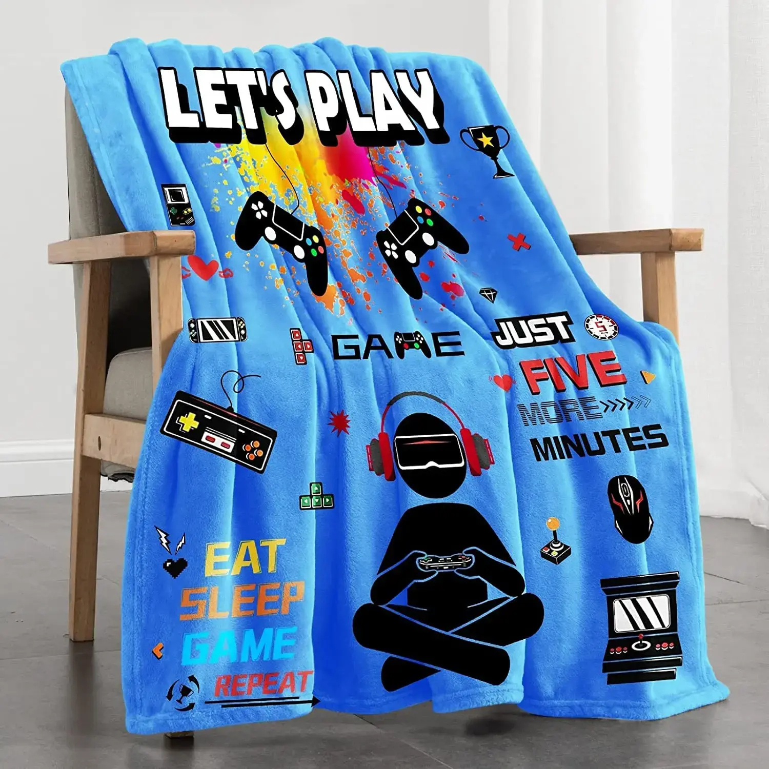 Gaming Blanket for Boys Teens Soft Flannel Gamer Throw Blankets Comfy Throws for Sofa Bed Cozy Warm Quilt Blanket Birthday Gifts