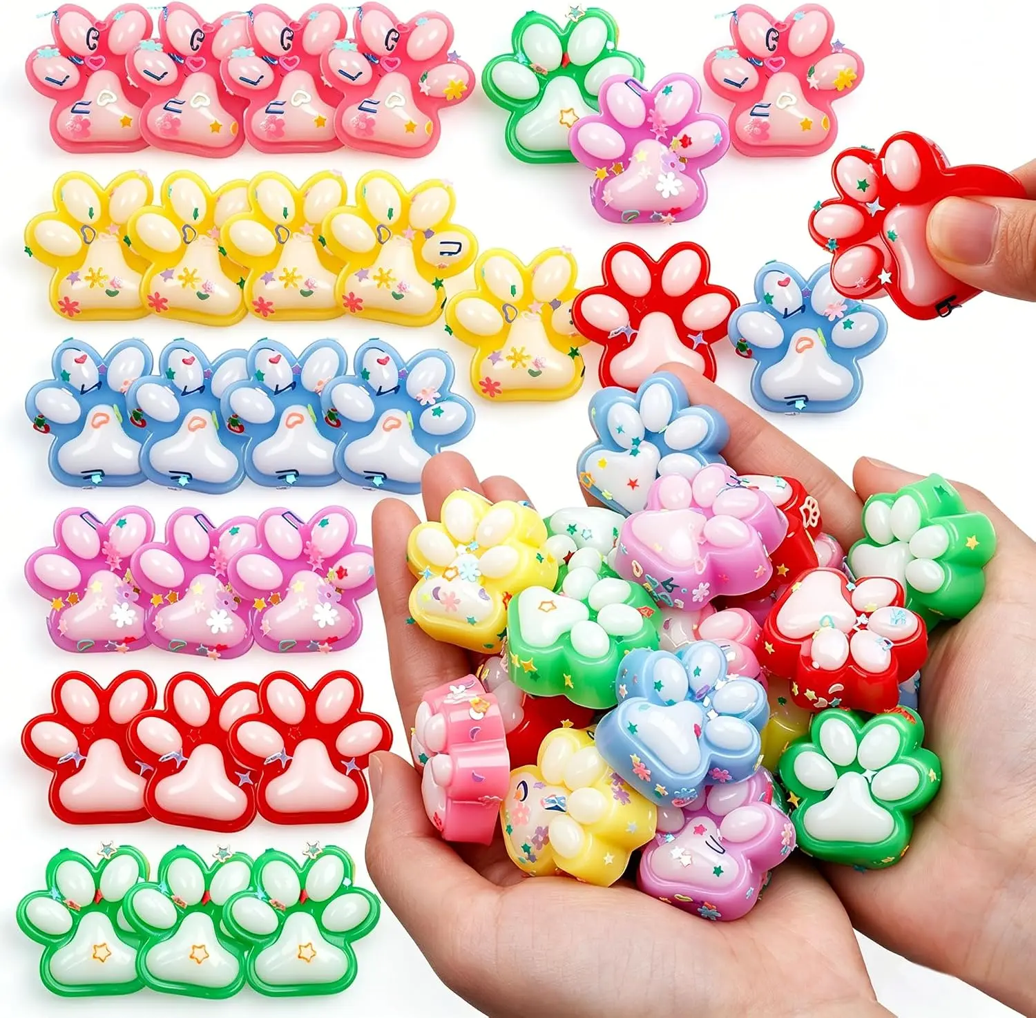 6-Pack Mini Cat Paw Squishy