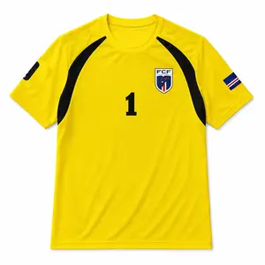 Unisex Cape Verde Goalkeeper Soccer Jersey Vozinha 1 Short Sleeve Regular Fit Cheer Support Fan Shirt for Match Training Summer