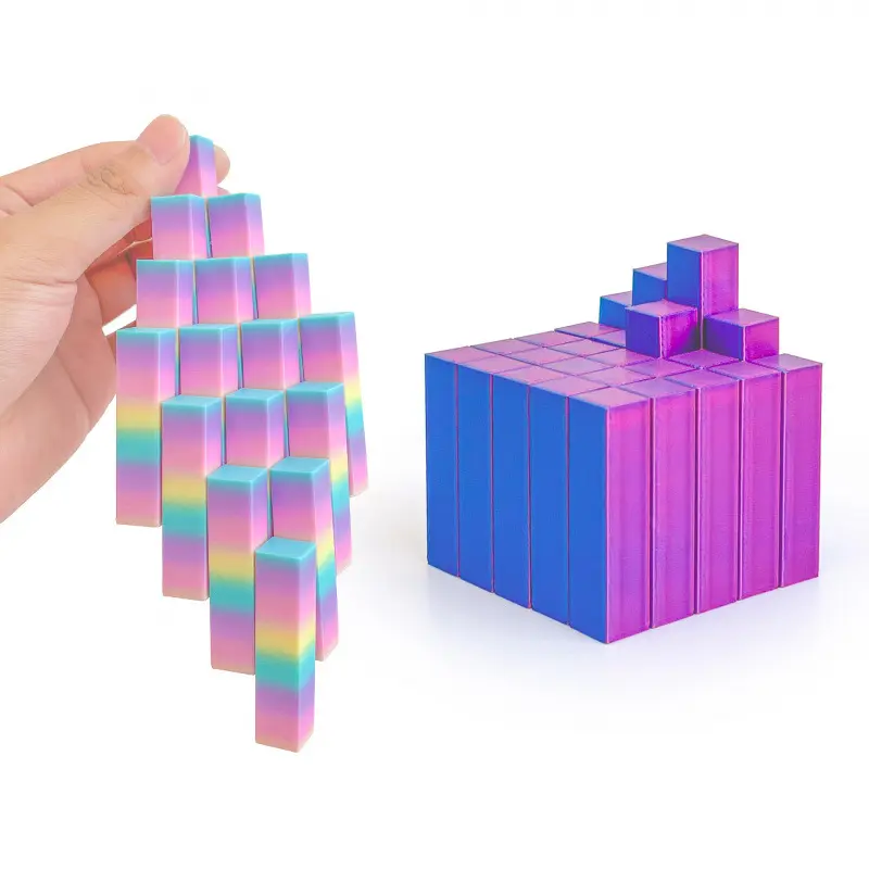 3D Printed Square Speed Cube Puzzle - Multi-Size Fidget Cube Stress Buster Toy for Party Bags, Gifts, Home & Festive Supplies