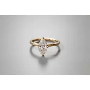 1 Carat Marquise Lab Diamond Ring 14K Gold - IGI Certified