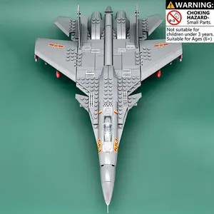 J-15 Carrier-Based Fighter Jet Building Kit for Kids & Adults, Chinese Navy J-15 Jet Brick Model Toy, High-Speed Military Aircraft, Compatible with Major Brand Bricks, Creative STEM Construction Set, DIY Assembly Collectible Display Gift