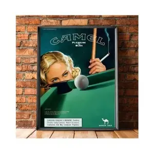 Camel Cigarette Ad - Pleasure to Burn- Retro Poster - Nostalgic Wall Art - Vintage Home Bar Decor