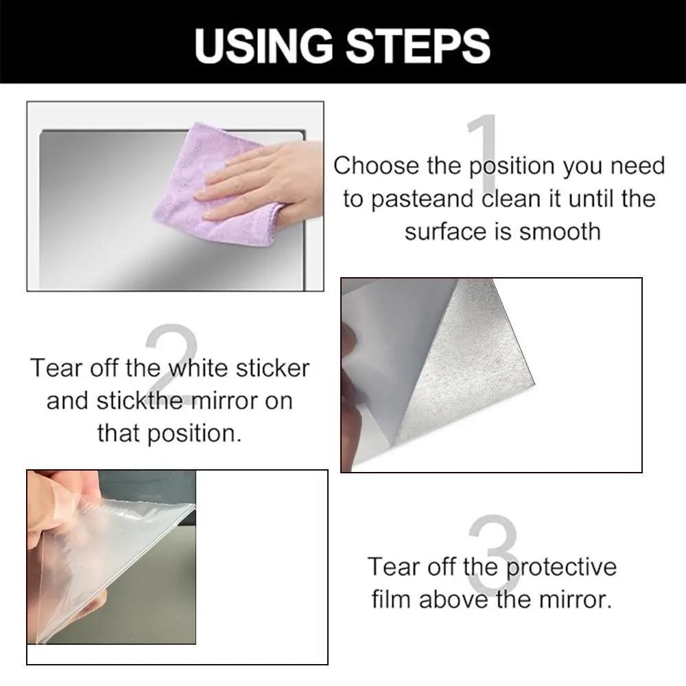 Acrylic Mirror Wall Tiles,11.82*15.72in,Self-Adhesive Flexible Frameless Design,Easy Installation,Perfect for Indoor Decoration,Bathroom Gym Yoga Studio Use.cool stuff for your bedroom