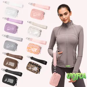 Women’s Mini Wristlet Wallet, Sport Zipper Card Holder with Detachable Wrist Strap, Waterproof Compact Coin Purse with ID Window, Multi-Pocket Organizer for Running, Traveling and Everyday Use