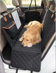 Stop your dog from ruining your car seats!    1 piece thickened Oxford fabric black car seat cover with orange trim, universal pet car seat cover for dogs