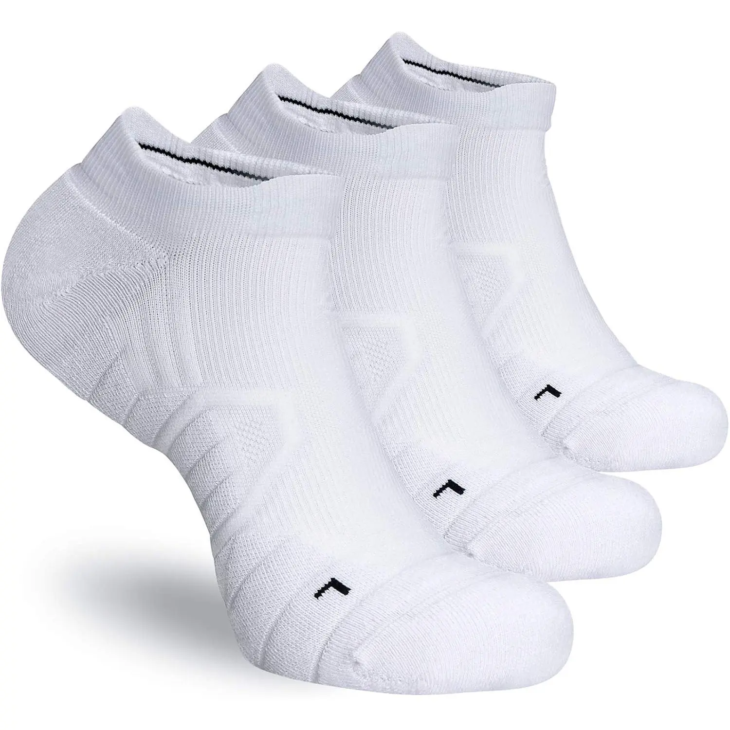 Men's Seamless Cushioned Blister-Free Coolmax Low-Cut Ankle Socks with Elastic Arch Support for Athletic Workouts, Compression Wear