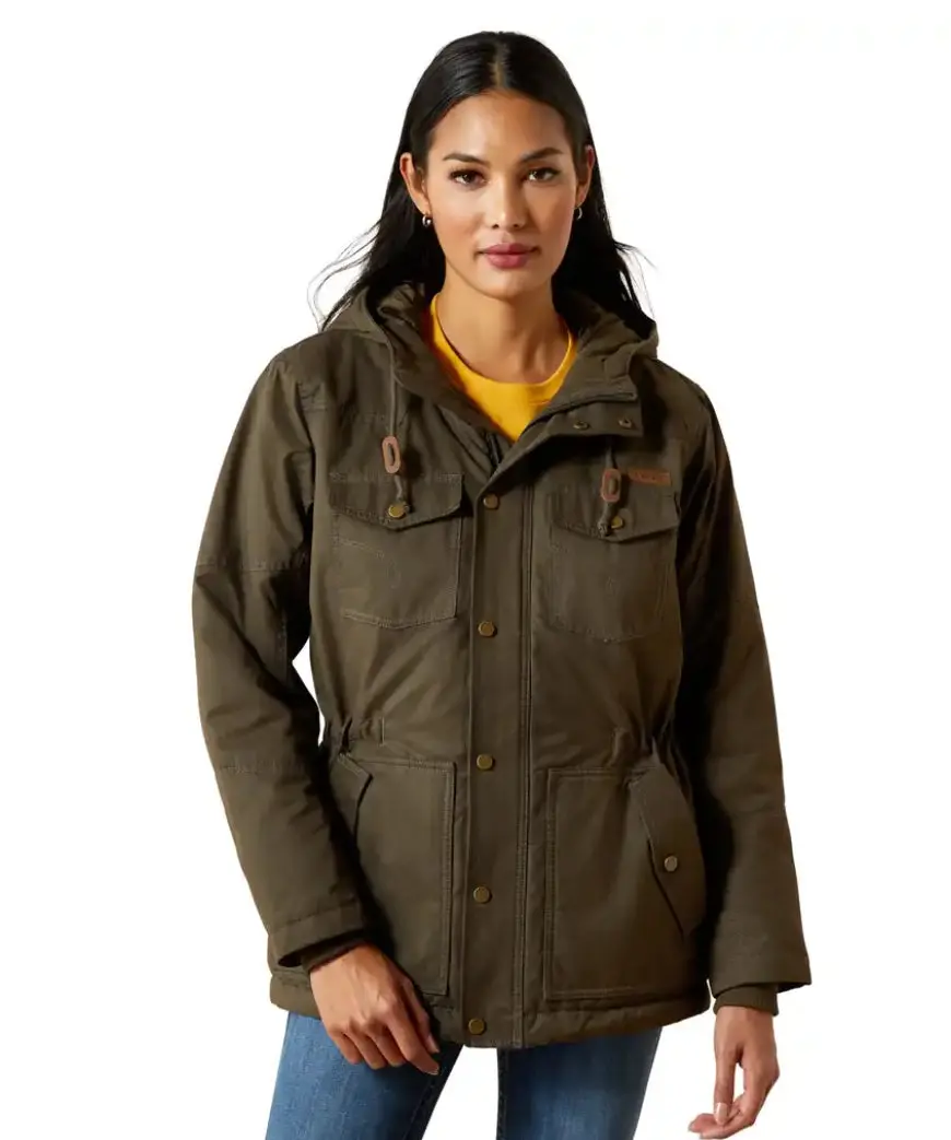 Ariat Women’s Grizzly 2.0 Parka - Polyester Casual Jacket with Sleeves, Earth Tone, Cotton Accents, Functional Pocket