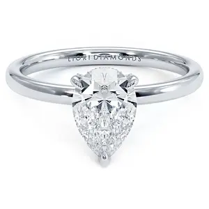 1.5 Carat Pear Shape Micropavé Wire Basket