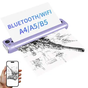 RT Portable Printers Wireless for Travel Support 8.5" X 11" US Letter Bluetooth Thermal Inkless Mobile Printer for Office Home, Inkless Printing, Thermal Printer Compatible