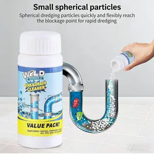 Powerful Drain Cleaner Powder, Pipe Cleaning Agent, Household Plumbing Cleaner, Fast Foaming Kitchen Pipe Cleanser, Suitable for Toilets, Pipes, Sinks, Kitchens, Bathroom Vanities