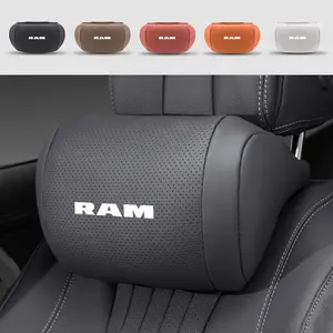Car Seat Headrest Leather Neck Pillow Support Protector Cushion, for RAM 1500 Trx 2500 3500 Rampage 1200 700 Promaster Ev Accessories