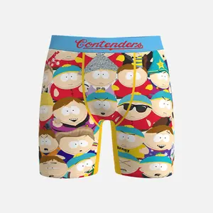 Contenders Men's South Park Cartman Collage Print Graphic Briefs - Polyester-Spandex Menswear Underwear with Iconic Faces and Inseam Length Detail