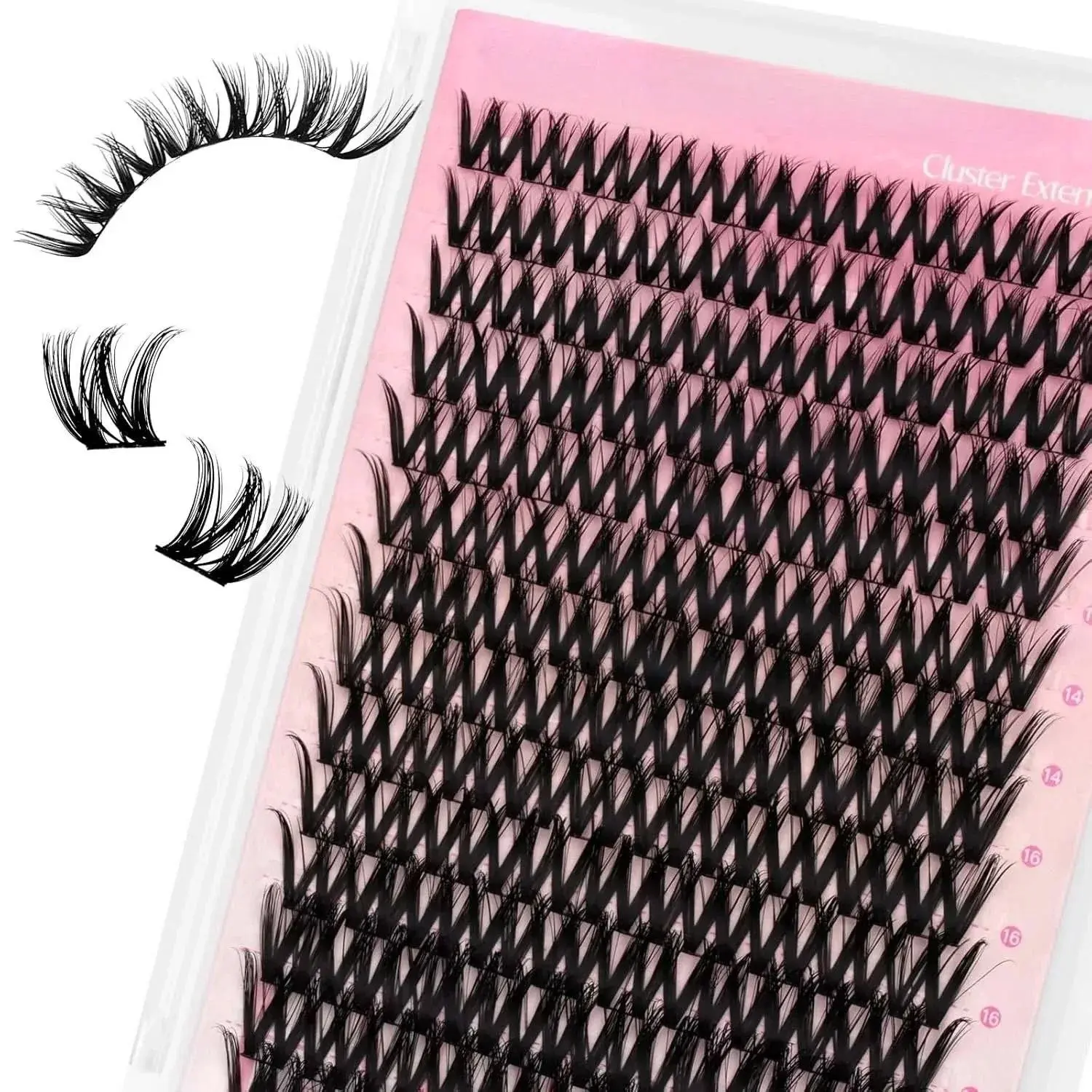 Lash Clusters Natural Eyelash Clusters 12-18mm DIY D Curl Cluster Eyelash Extensions Reusable Individual Lashes with Soft Thin Band for Self Use (SBD006, 12-18mm)