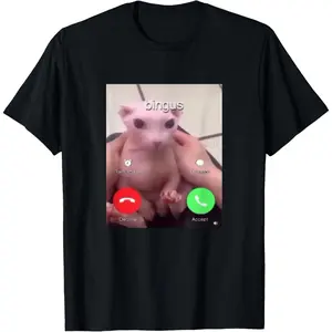 Bingus Is Calling Hairless Sphinx Cat Meme T-Shirt