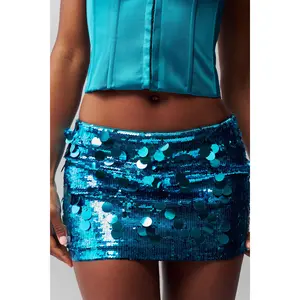 Low Rise Paillette Skirt