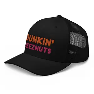 RIVEMUG Dunkin Deez Nuts Trucker Hat Curved Bill Mid Crown Adjustable Funny Party Drinking Cap