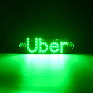 Uber Taxi Car Windshield LED Sign Light, USB Panel Sign Indicator Light with Suction Cup, Vehicle Accessories for Car, Taxi, Truck, Led Lights