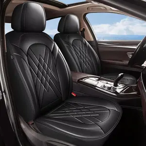 For Mazda Mazda 3 2007-2019: 5 Seats Waterproof Leather Car Seat Covers - Full Set Car Seat Protector Compatible Airbag (5-Seat Set, Black)