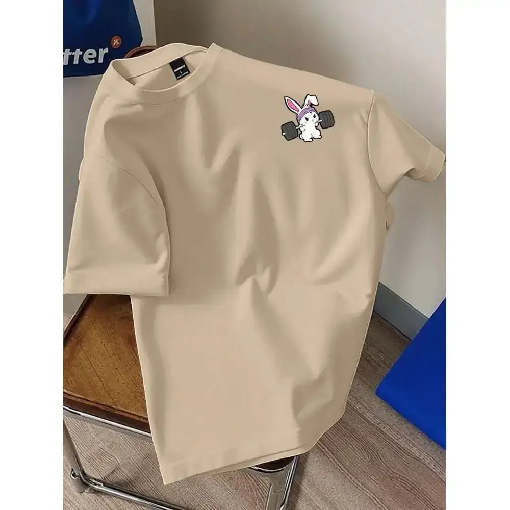 Manfinity Joysei Men’s Casual Rabbit Print Crew Neck Short Sleeve T-Shirt, Summer Funny T-Shirt