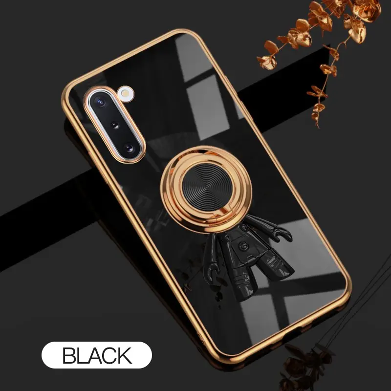 For Samsung Galaxy Note 10 6D Astronaut Electroplated Ring Stand Phone Case HNTKR-0058