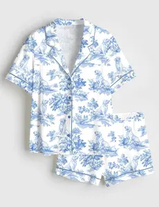 Golden Retriever Dog Lover Long Sleeve Satin Pajama Set, Golden Retriever Sleepwear, Funny Dog PJs, Cozy Loungewear for Dog Lovers