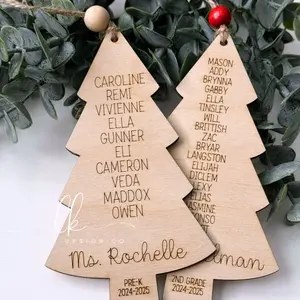 Teacher Class Ornaments | Personalized Teacher Gift | Custom Engraved Christmas Ornament