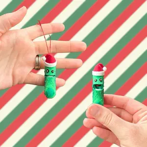 Santa Tickle Pickle - Christmas Santa Pickle Fidget Toy or Ornament - Funny Holiday Gift - Stocking Stuffer - Holiday Sensory Toy - Christmas Gift - Pickle Ornament