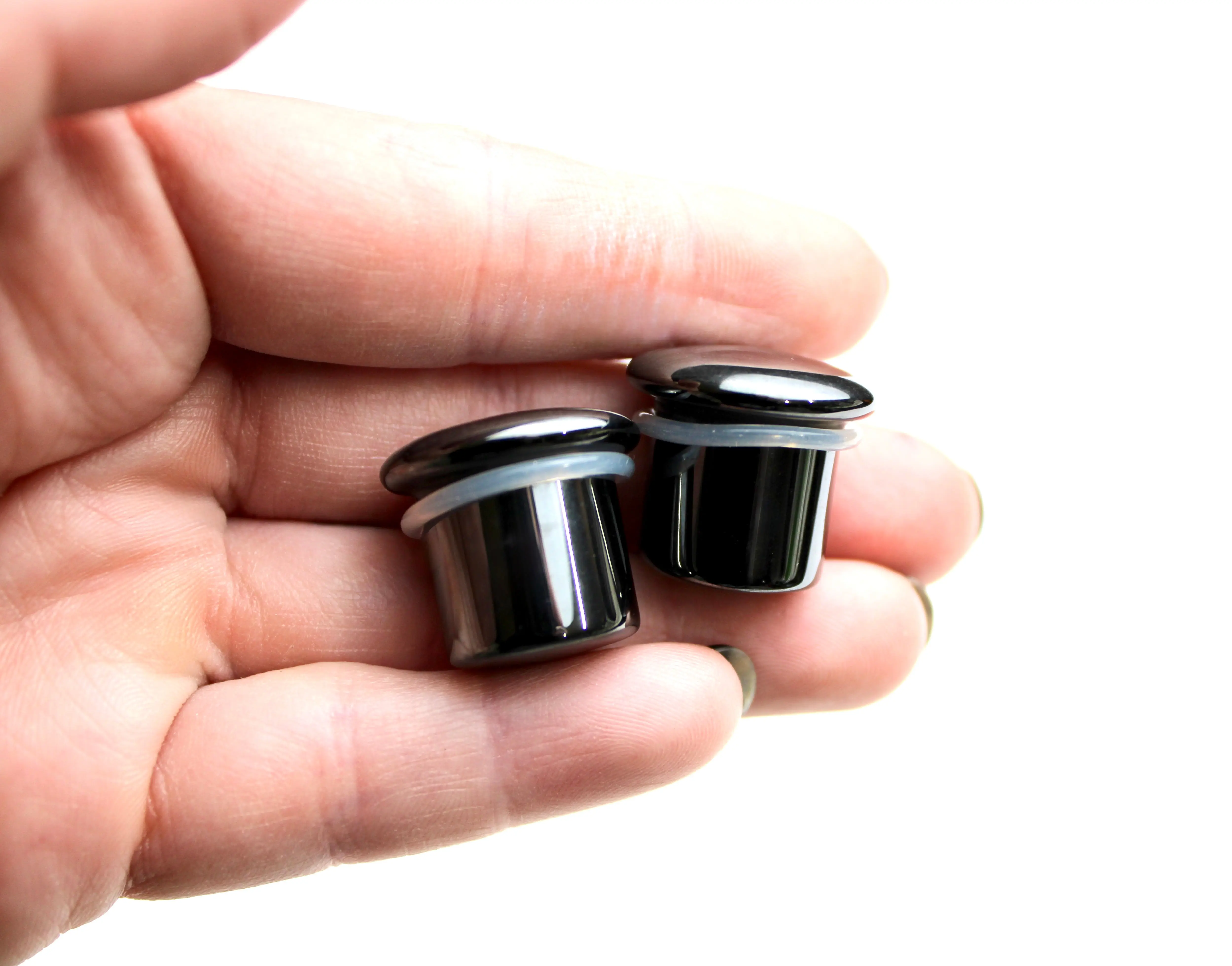 Hematite Stone Single Flares for Gauged Ears– Heavy Weight