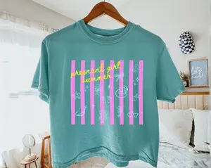 Pregnant Girl Summer Boxy Tee Neon Beach Vacation Announcement Shirt, Y2k outfit, Vintage Graphic Tee, Streetwear Unisex Tee, Daily Wear T-Shirt