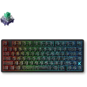 Jet 75 Rapid Trigger Keyboard 75% Percent, Hall Effect Black Topographic Gaming Keyboard, Wired RGB Custom Mechanical Keyboards with  , PBT Keycaps, Black
