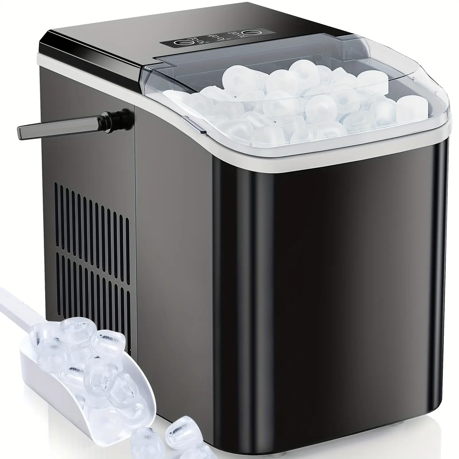 OLIXIS Portable Nugget Ice Maker - 26.5lbs/Day, 9 Cubes in 6 Mins, Self-Cleaning & Travel-Ready