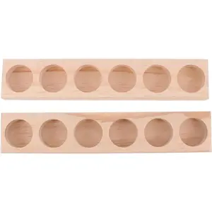 Essential Oil Display Stand 6 Slots Organizer Rack Wooden Shelf Compact Storage Holder for Essential Oil Bottles Perfume  Polish Desktop